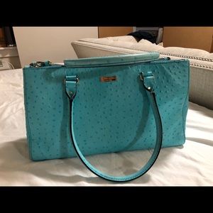 Kate Spade Turquoise Embossed Shoulder Bag